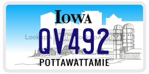 QV492  license plate in IA
