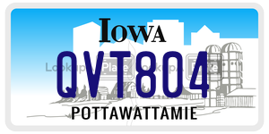 QVT804  license plate in IA