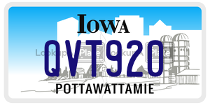 QVT920  license plate in IA