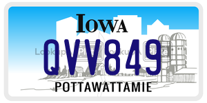 QVV849  license plate in IA