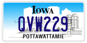 QVW229  license plate in IA