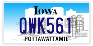 QWK561  license plate in IA