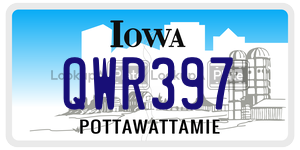 QWR397  license plate in IA
