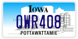 QWR408  license plate in IA