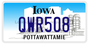QWR508  license plate in IA