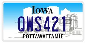 QWS421  license plate in IA