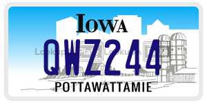 QWZ244  license plate in IA