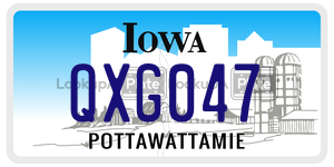 QXG047  license plate in IA