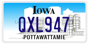 QXL947  license plate in IA