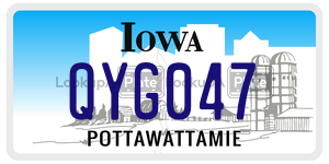QYG047  license plate in IA
