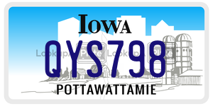 QYS798  license plate in IA