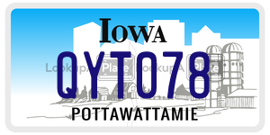 QYT078  license plate in IA