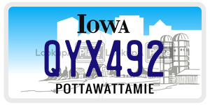 QYX492  license plate in IA