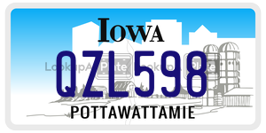 QZL598  license plate in IA