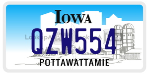 QZW554  license plate in IA