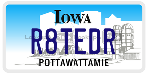 R8TEDR  license plate in IA
