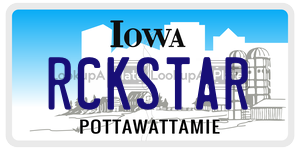 RCKSTAR license plate in Iowa