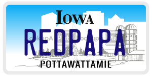 REDPAPA license plate in Iowa