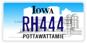 RH444  license plate in IA