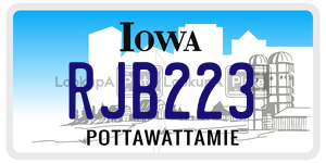 RJB223  license plate in IA