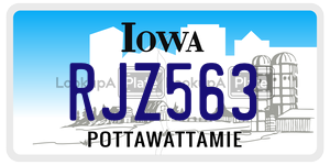 RJZ563  license plate in IA