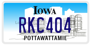 RKC404  license plate in IA