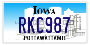 RKC987  license plate in IA