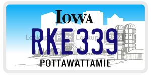RKE339  license plate in IA