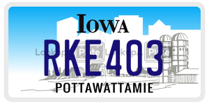 RKE403  license plate in IA