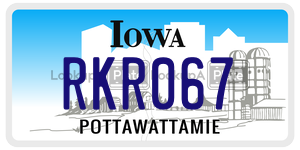 RKR067  license plate in IA