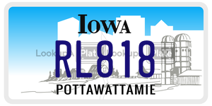 RL818  license plate in IA