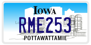 RME253  license plate in IA