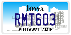 RMT603  license plate in IA