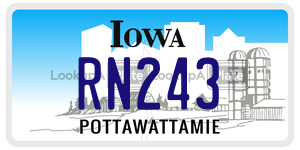 RN243  license plate in IA