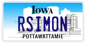 RSIMON  license plate in IA