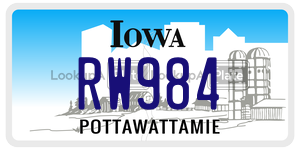 RW984  license plate in IA