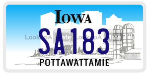 SA183 license plate in Iowa