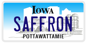 SAFFRON license plate in Iowa