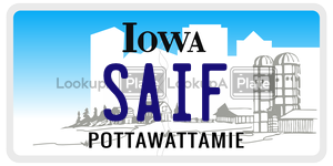 SAIF  license plate in IA