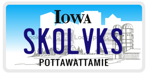 SK0LVKS  license plate in IA