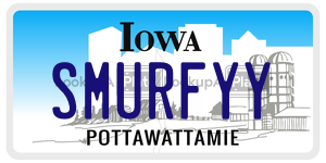 SMURFYY license plate in Iowa