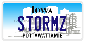 ST0RMZ  license plate in IA