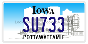 SU733  license plate in IA