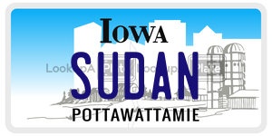 SUDAN license plate in Iowa