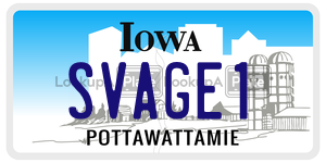 SVAGE1  license plate in IA