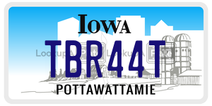 TBR44T license plate in Iowa