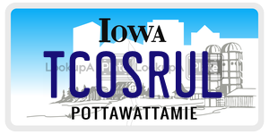 TCOSRUL license plate in Iowa