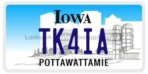 TK4IA license plate in Iowa
