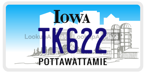 TK622  license plate in IA