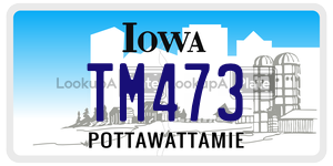 TM473 license plate in Iowa